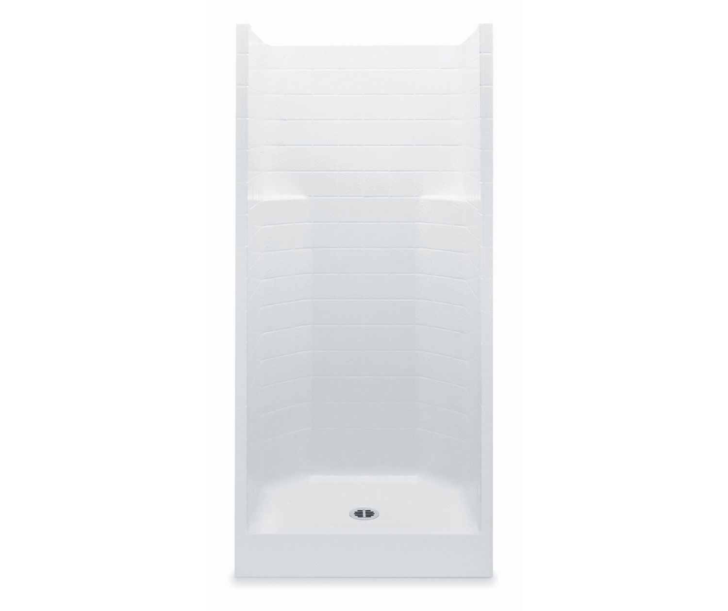 Ctc X Acrylx Alcove Center Drain One Piece Shower In White