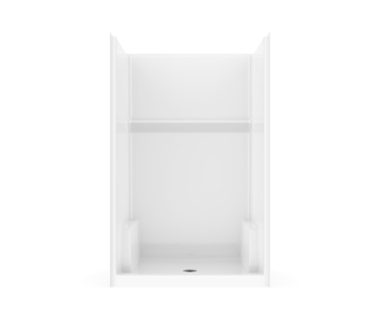 Icon SH 4834 Acrylx Alcove Center Drain One-piece Shower in White 