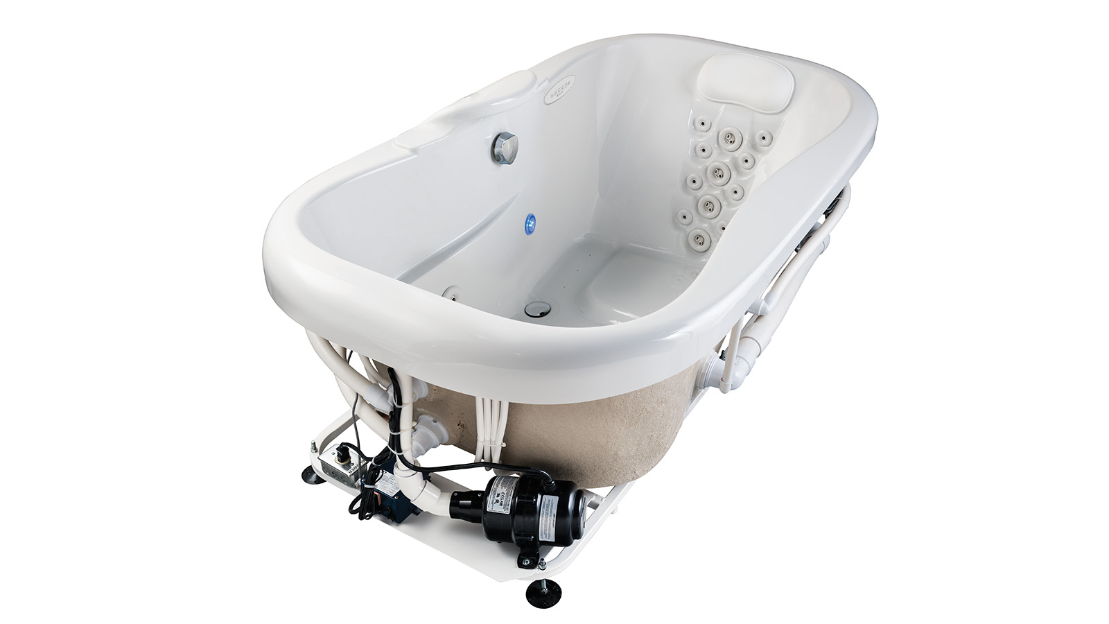 Image of a whirlpool system in an infinity tub.