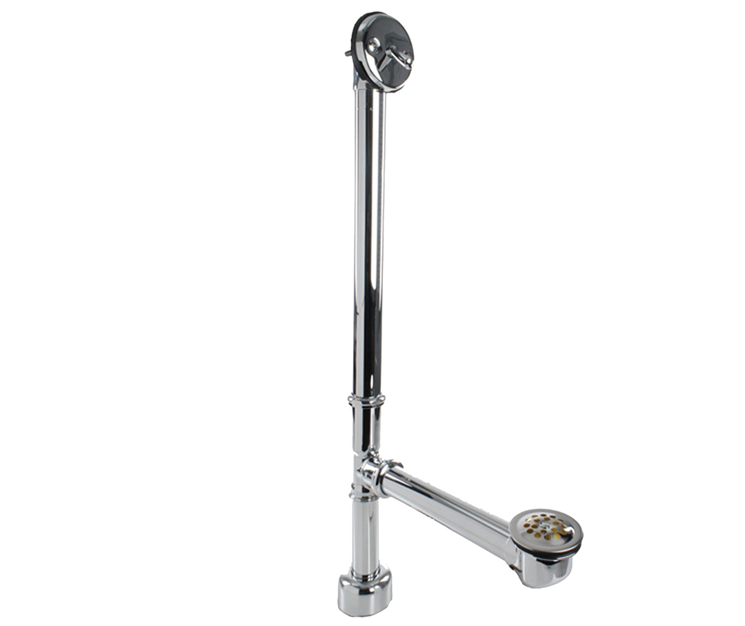 Image of a chrome drain pipe system.