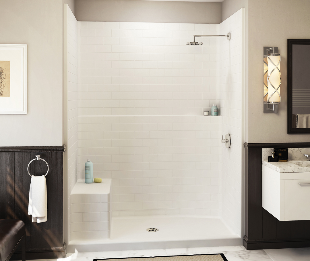 Corner Shower with Window Seat - Transitional - Bathroom