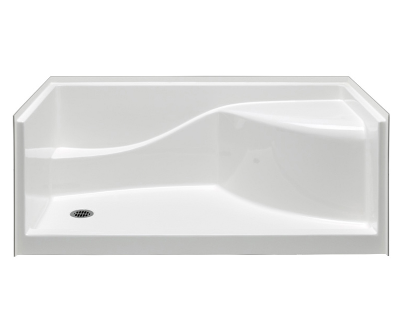 6030SPAN 60 x 30 AcrylX Alcove Left-Hand Drain Shower Base in White ...