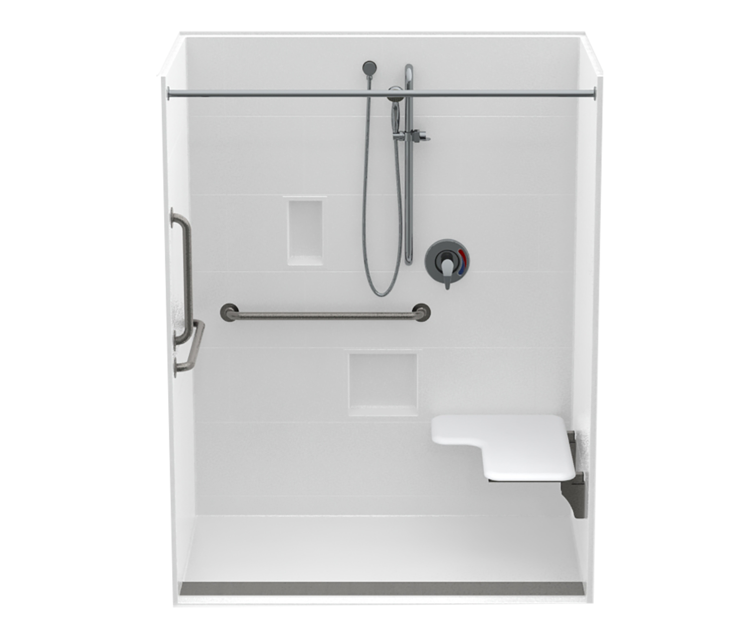 16034TRCOL 60 x 34 AcrylX Alcove Center Drain One-Piece Shower in 