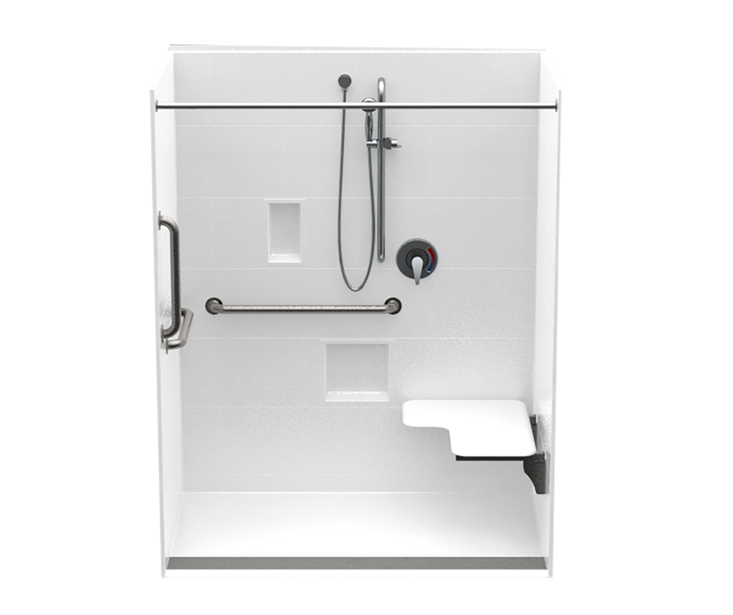 16036TRCOL 60 x 36 AcrylX Alcove Center Drain OnePiece Shower in