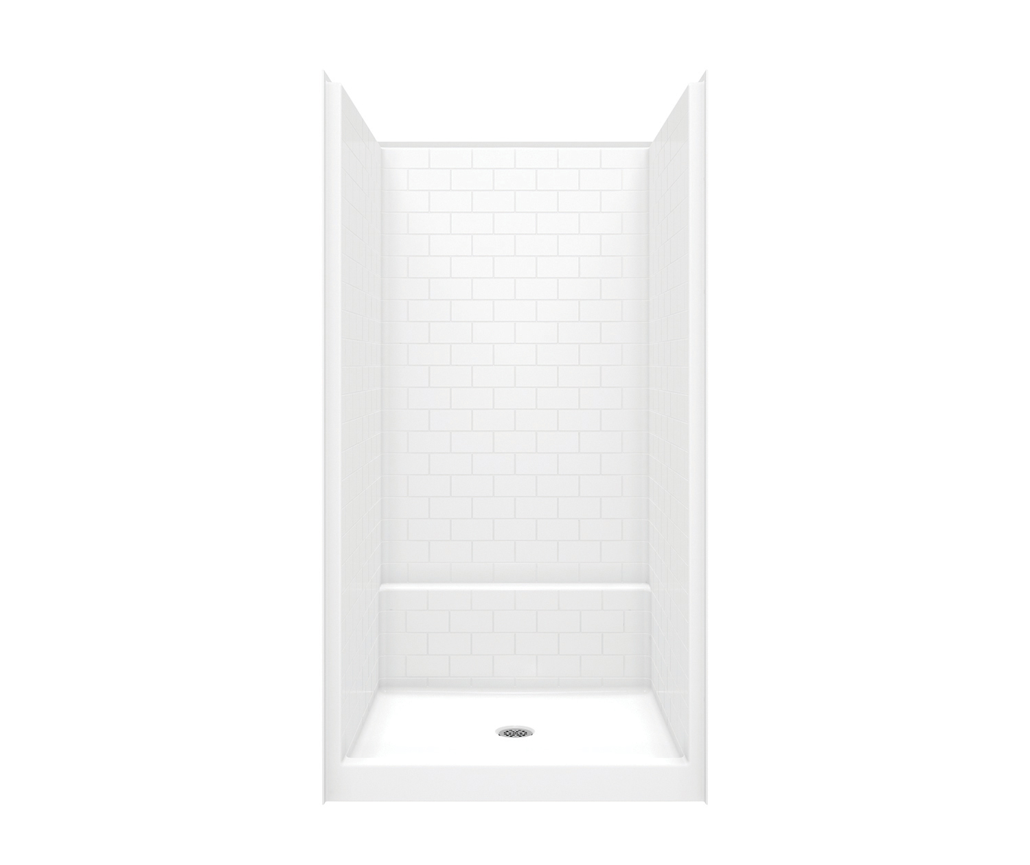 14242STT 42 x 43 AcrylX Alcove Shower with Center Drain in White