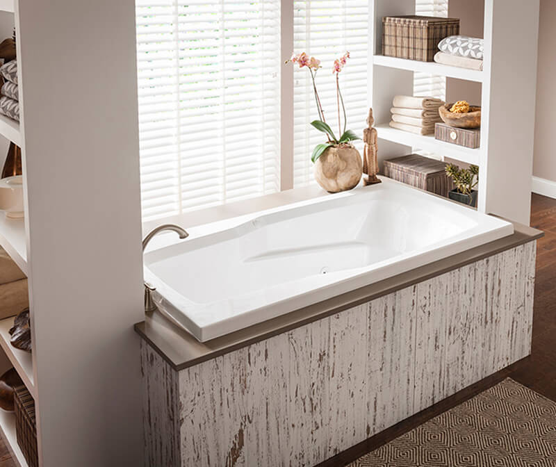 Ascot II 1X 66 x 34 Acrylic Dropin Universal Drain Bathtub in White