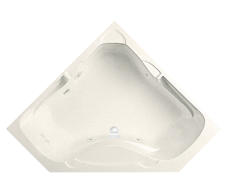 Preakness 60 in. Acrylic Center Drain Corner Drop-In Whirlpool Bathtub with Heater in White