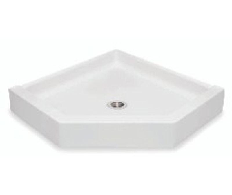 3838NEO 38 x 38 AcrylX Corner Center Drain Shower Base in Sandbar