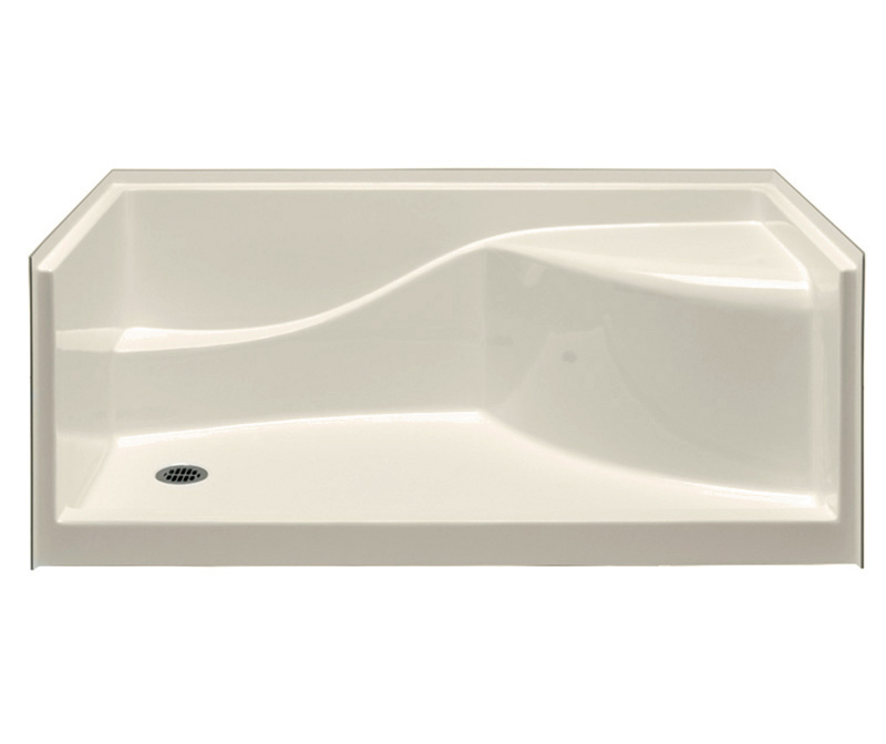 6030SPAN 60 x 30 AcrylX Alcove Left-Hand Drain Shower Base in Bone ...