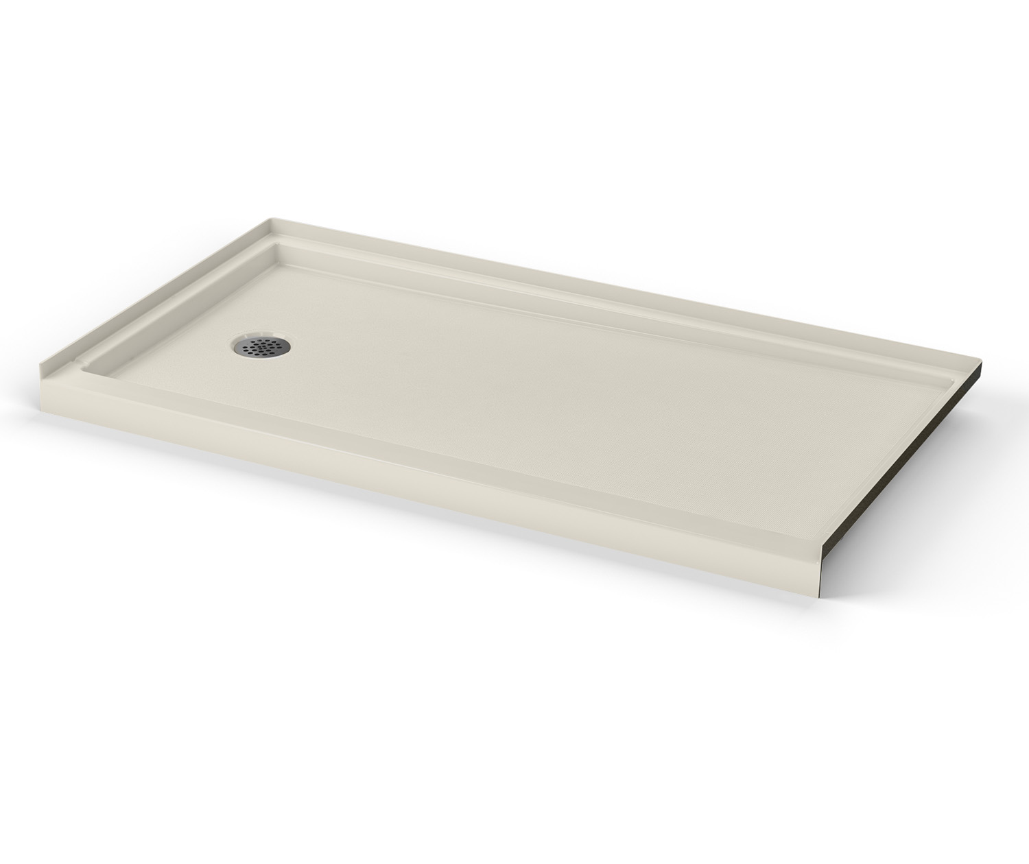 Icon SB6032L/R AcrylX Alcove RightHand Drain Shower Base in Biscuit
