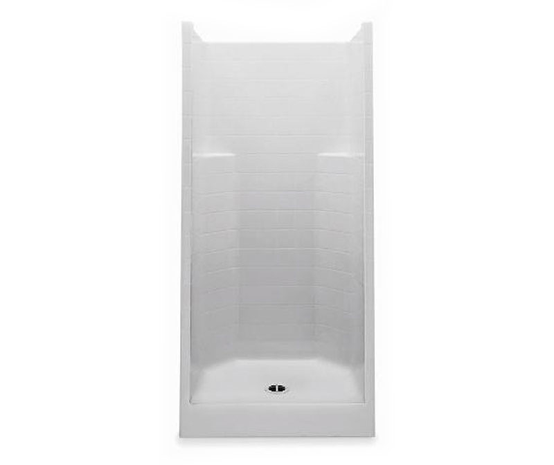 1363STC 36 x 36 AcrylX Alcove Center Drain OnePiece Shower in Sterling