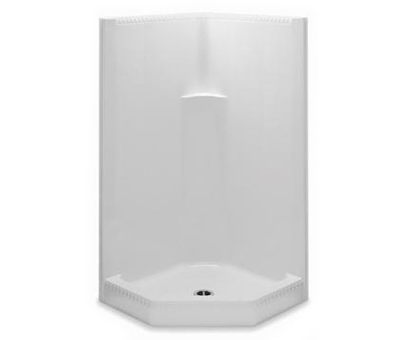 1382NAC 38 x 38 AcrylX Corner Center Drain One-Piece Shower in