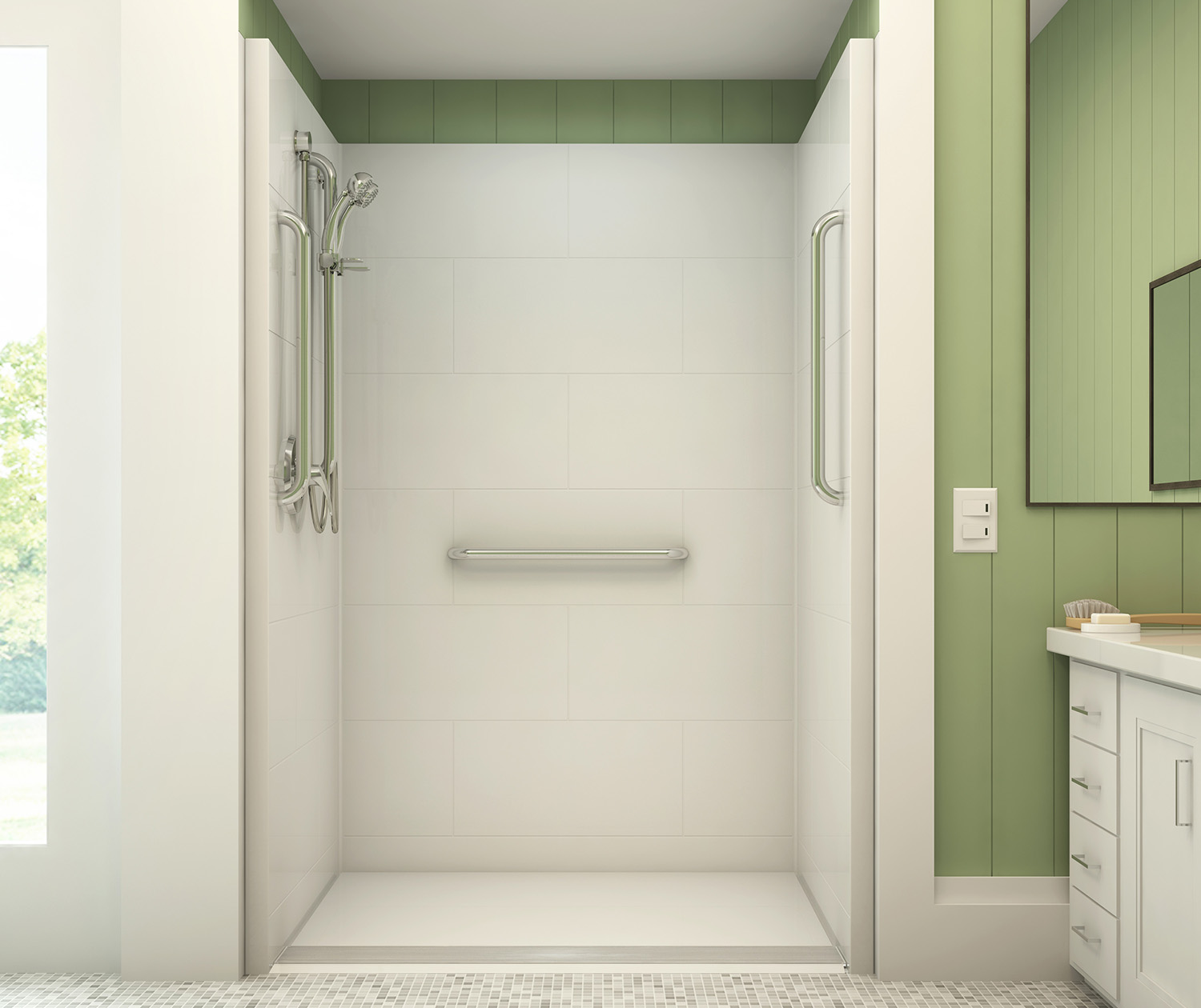 48 X 36 Shower Stall + Built-in Seat