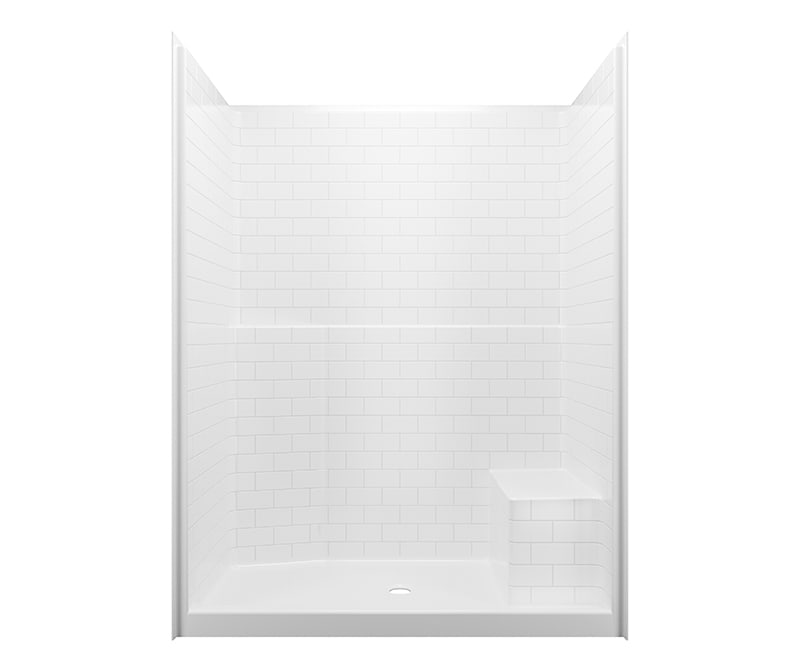 16034STTSM AFR 60 x 34 AcrylX Alcove Center Drain One-Piece Shower 
