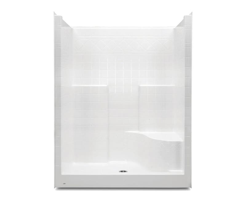 1603DTS 60 x 36 AcrylX Alcove Center Drain OnePiece Shower in Sterling
