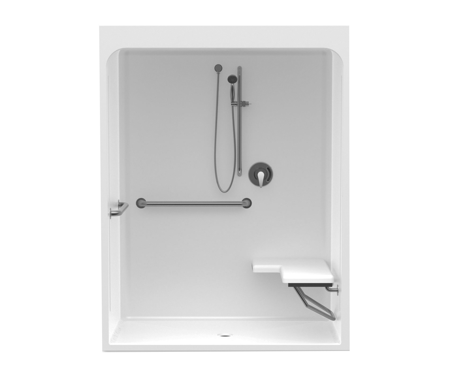 Aquatic Everyday 60 in. x 36 in. x 79 in. 1-Piece Shower Stall