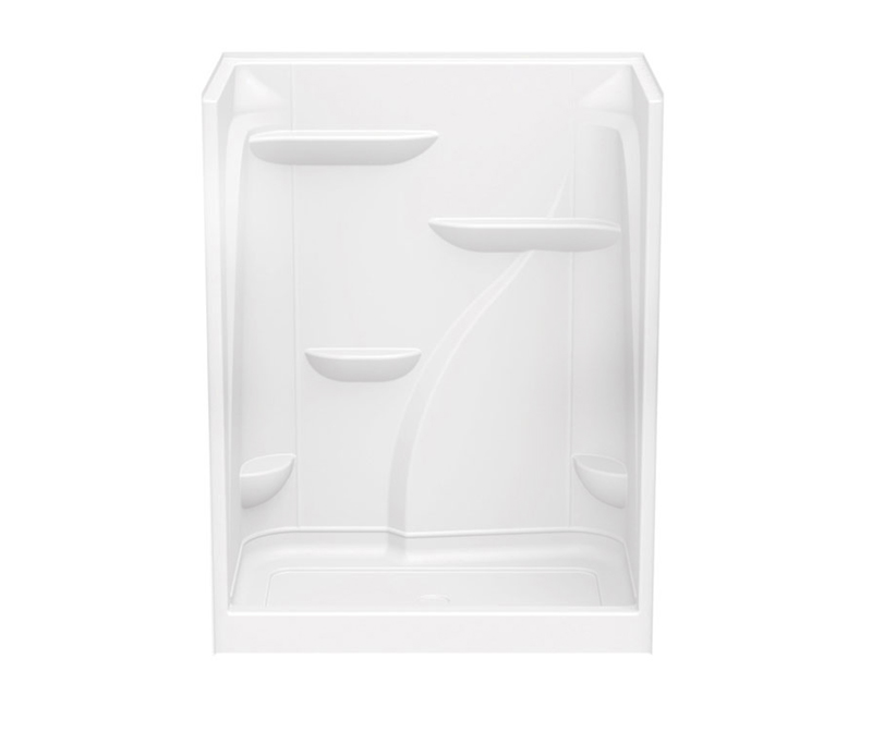 E160 60 x 36 Acrylic Alcove Center Drain One-Piece Shower in White 