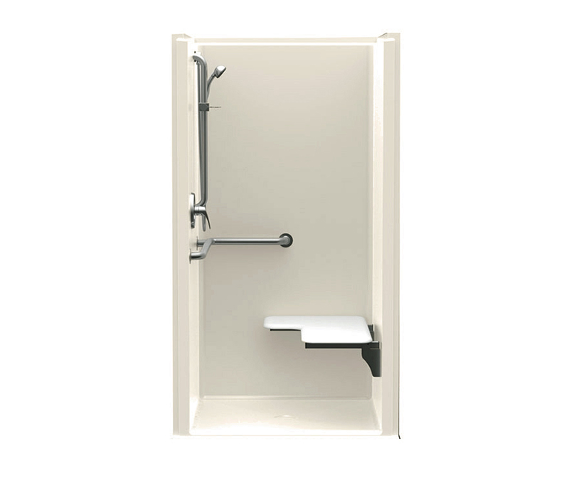 1363BFRF 36 x 36 AcrylX Alcove Center Drain One-Piece Shower in Bone ...