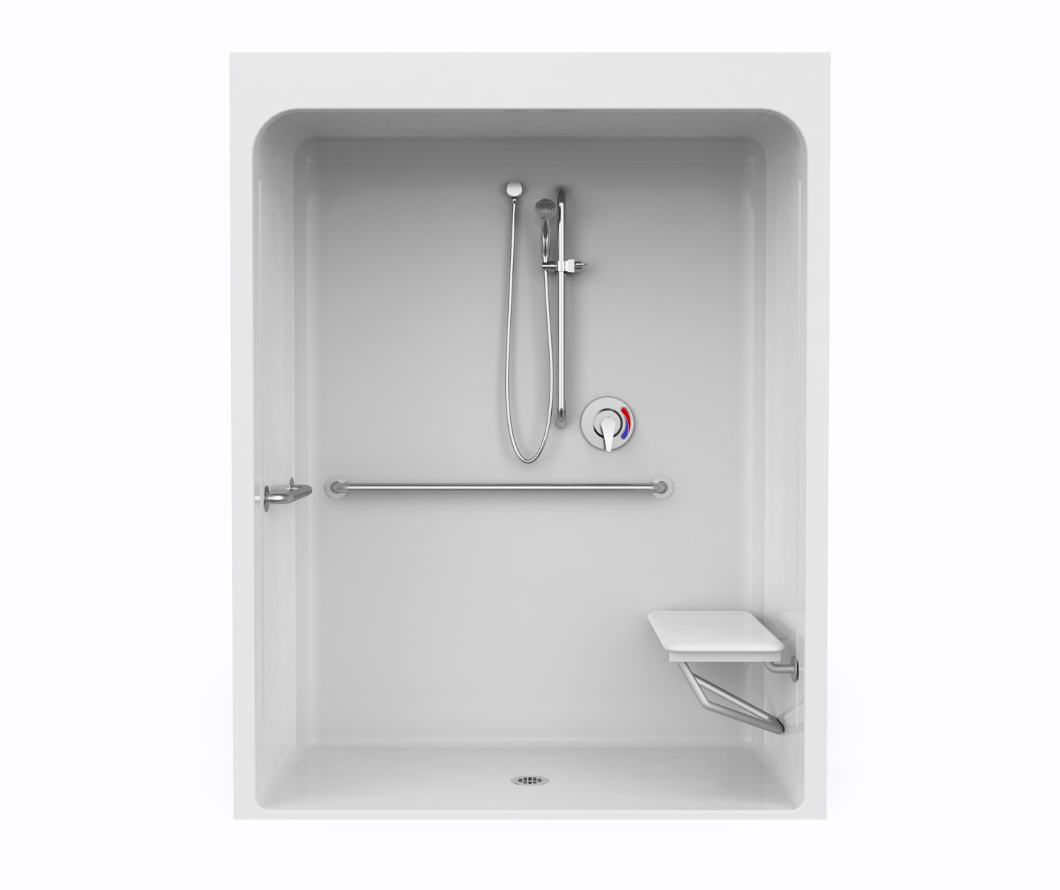 6030BFSCMA 60 x 30 AcrylX Alcove Center Drain One-Piece Shower in White ...