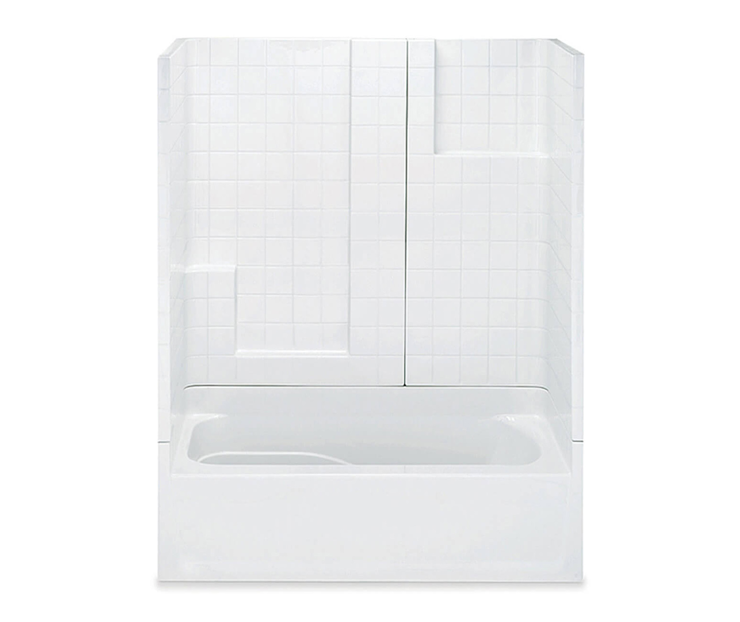 2603ST3P 60 x 30 AcrylX Alcove Right-Hand Drain Three-Piece Tub Shower ...